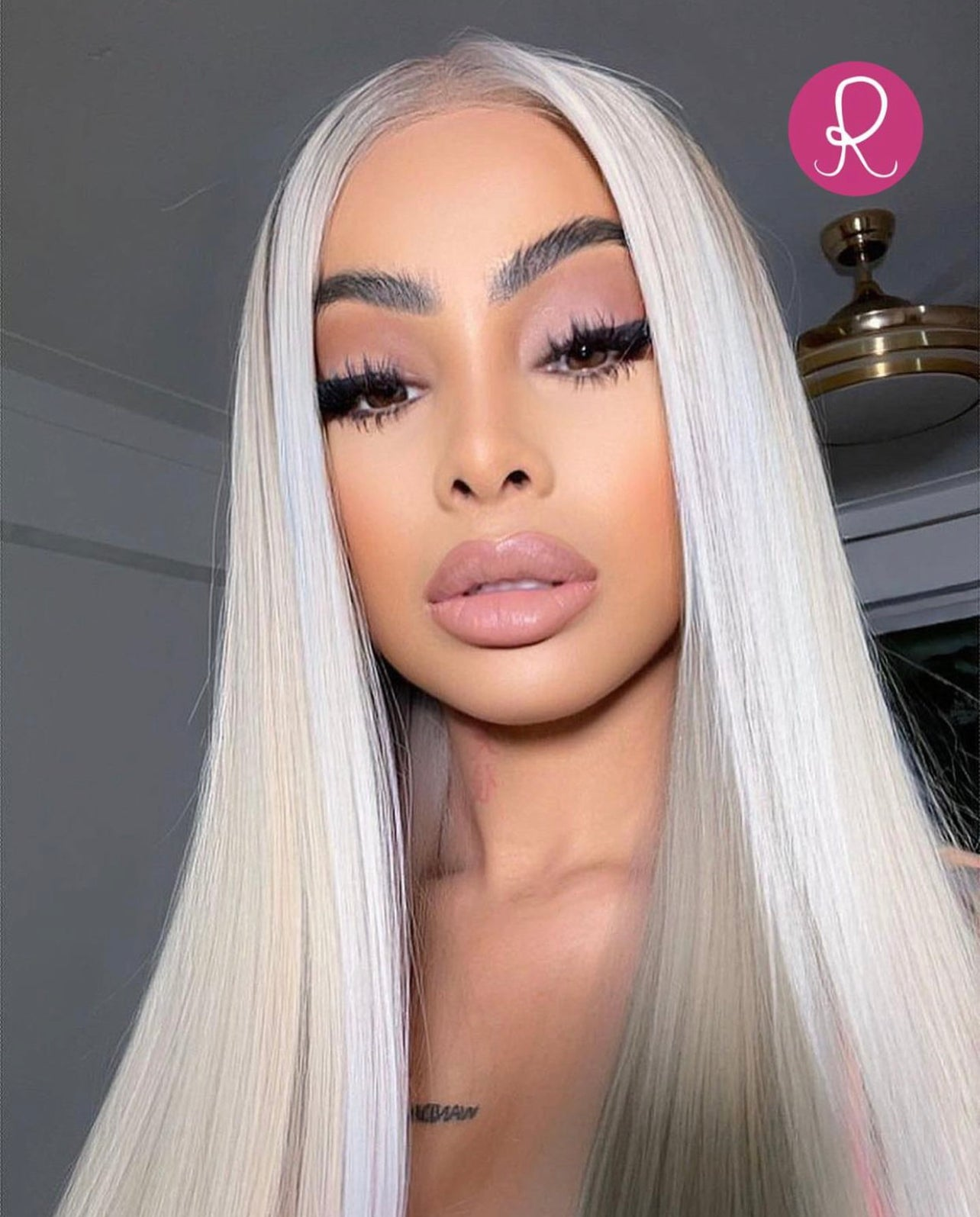 Celebrity-style human hair wig with HD lace frontal