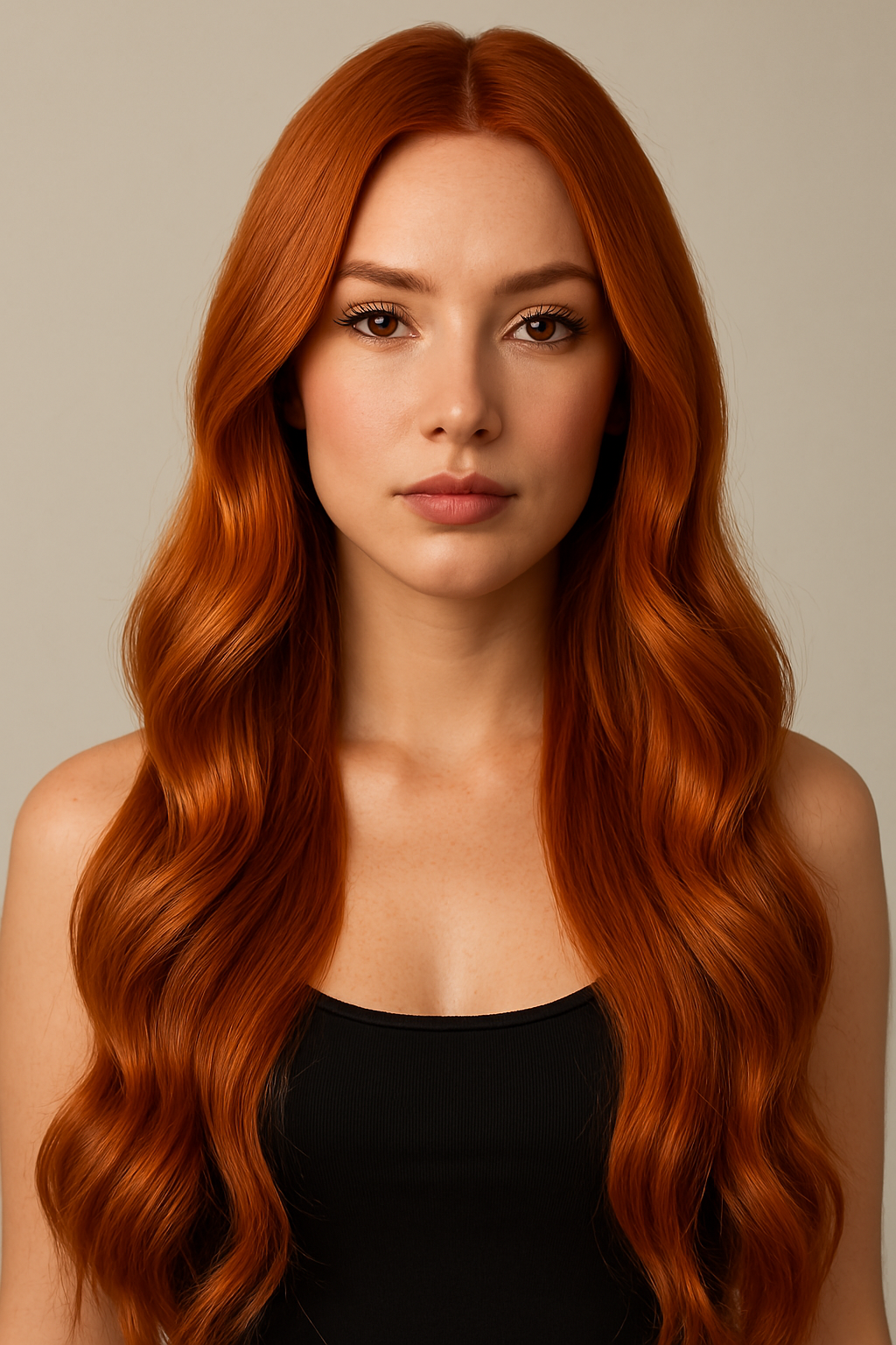 Woman wearing red hair extensions – Remy human hair HD lace wig
