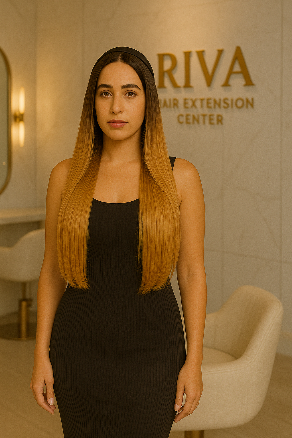 Extensiones exclusivas de cabello rubio dorado: de 30 a 122 cm
