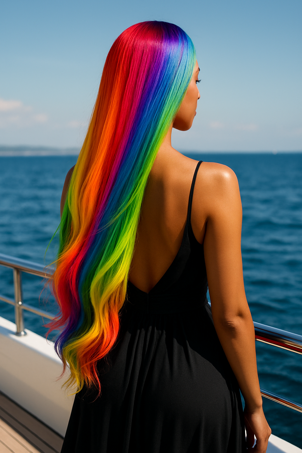 Peluca negra personalizada de cabello 100 % humano (de 30 a 127 cm)
